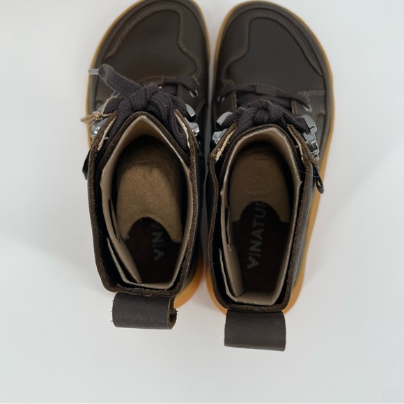 Vivobarefoot Gobi Boots | Brown Bracken Leather Lace Up Shoes - Picture 6 of 9